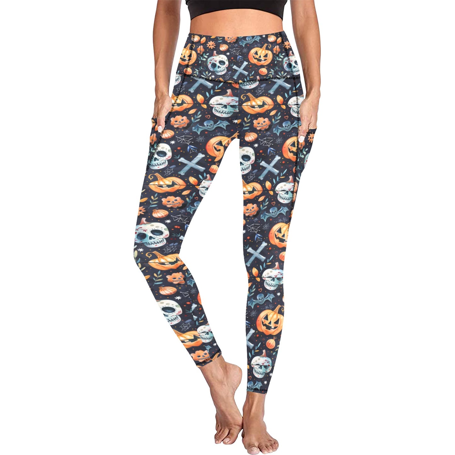 Halloween Time 3 Women's Leggings with Pockets