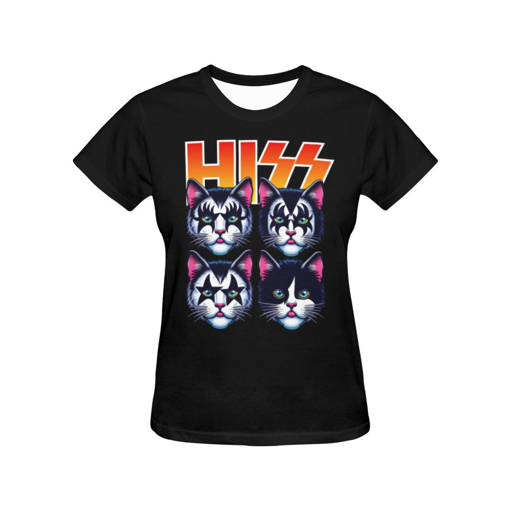 Cat Hiss T-Shirt for Women (USA Size)