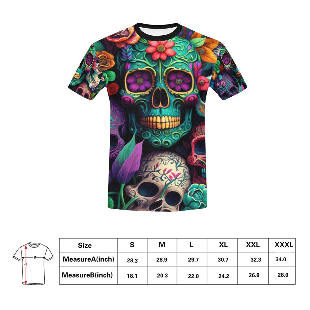 Colorful Skeleton Collage V2 T-Shirt for Men (USA Size) (Model T40)