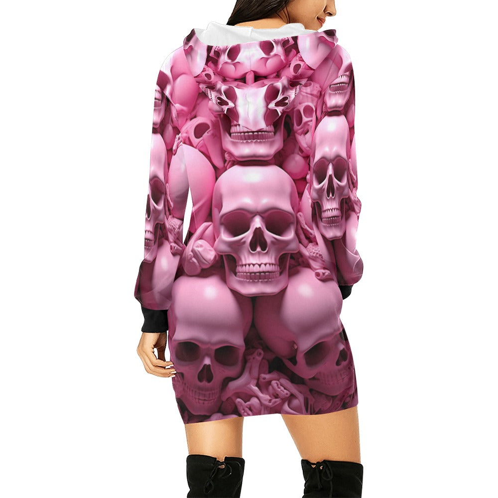 Pink Skeletons Hoodie Mini Dress