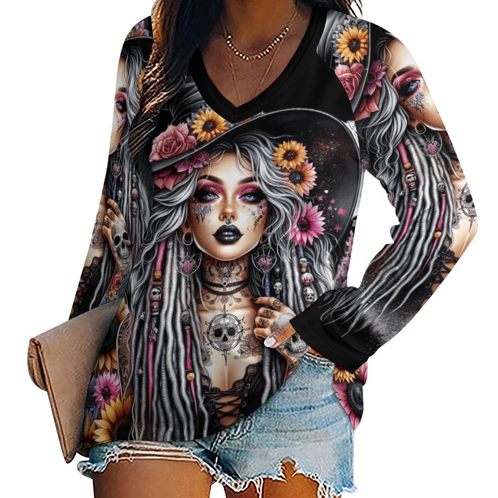 Witch Girl Long Sleeve Vneck 3 colors to choose from