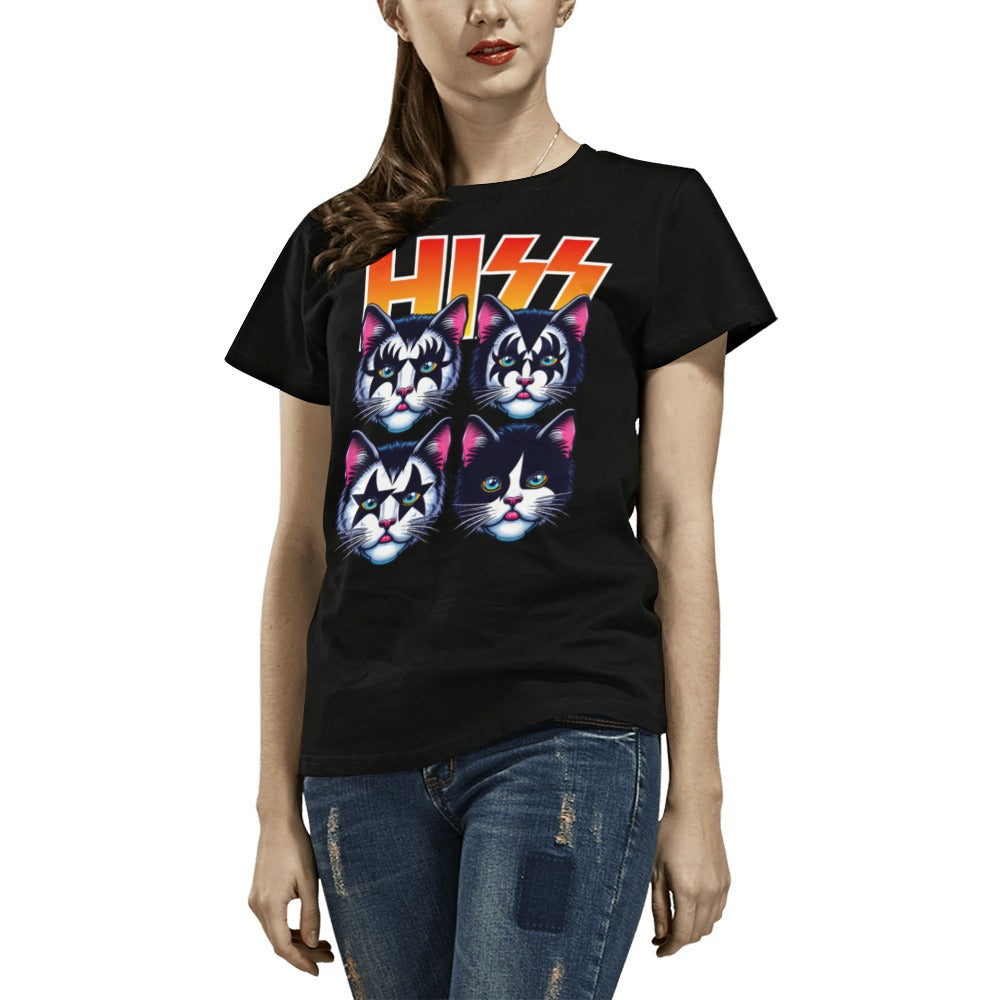 Cat Hiss T-Shirt for Women (USA Size)