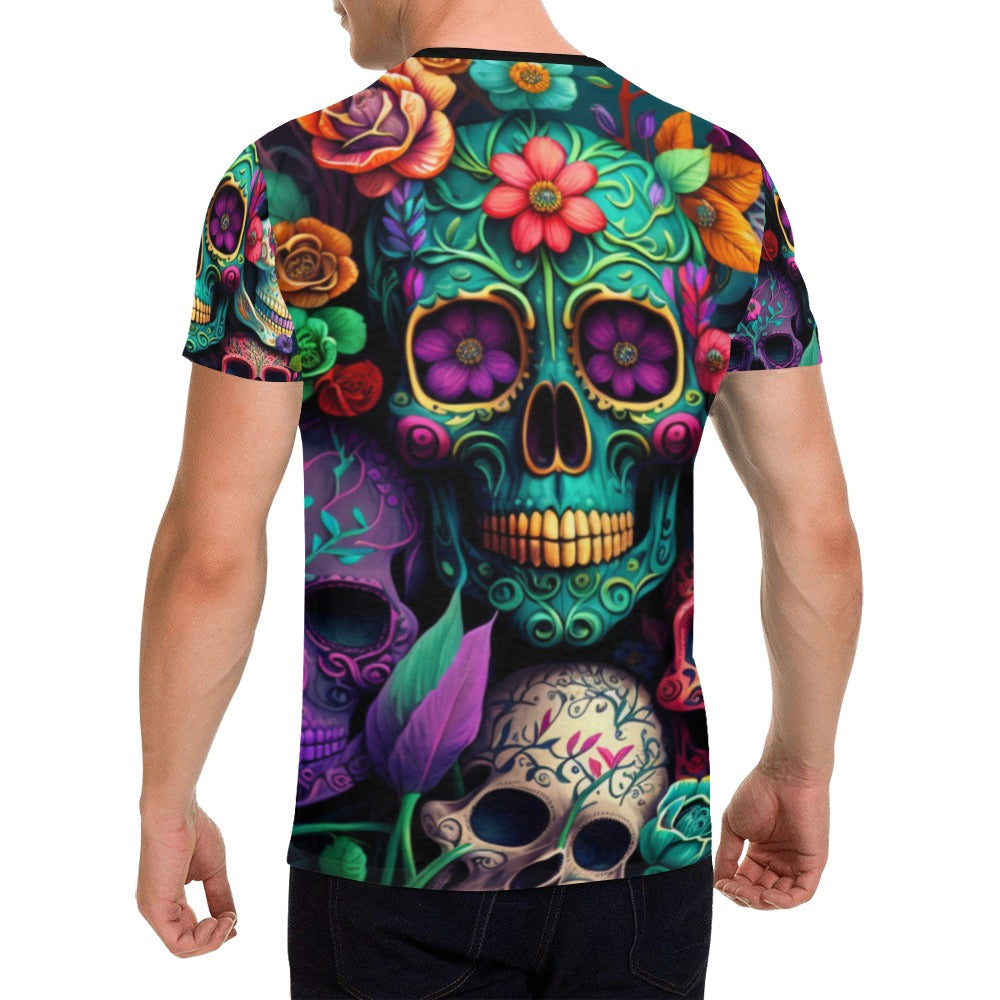 Colorful Skeleton Collage V2 T-Shirt for Men (USA Size) (Model T40)