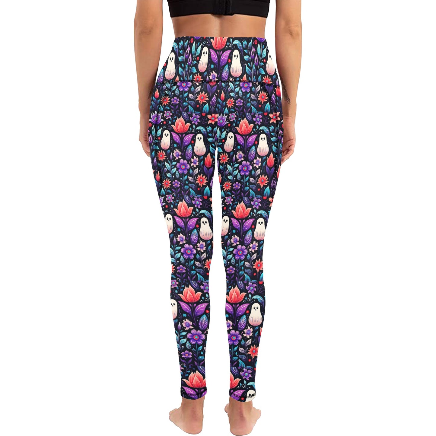 Halloween Boho Women's Leggings with Pockets