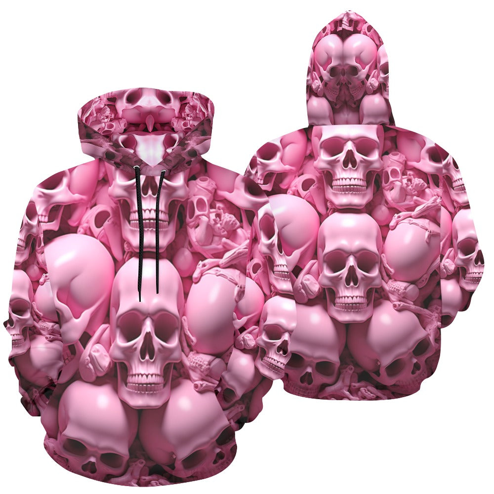 Pink Skeletons Hoodie for Women (USA Size)