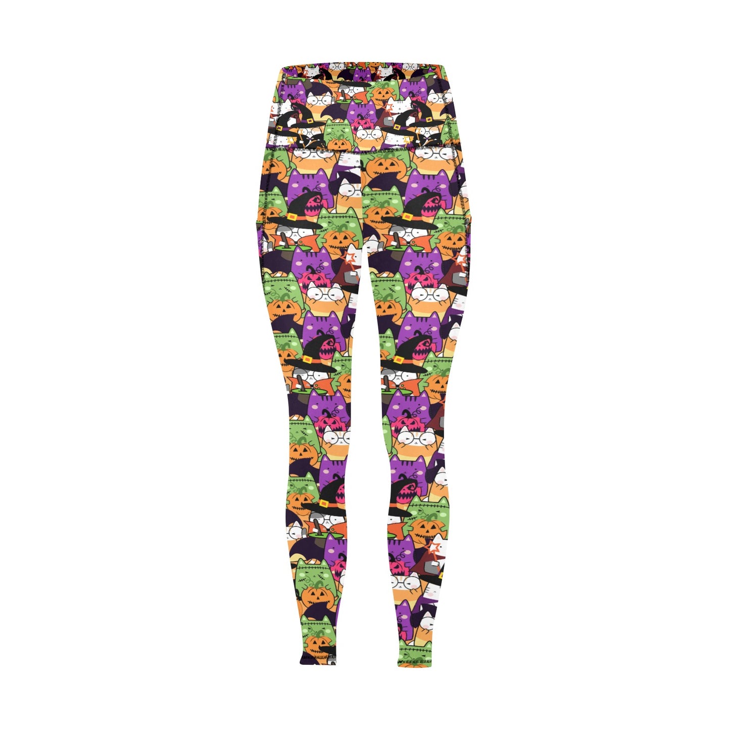 Halloween Cats Women's Leggings with Pockets