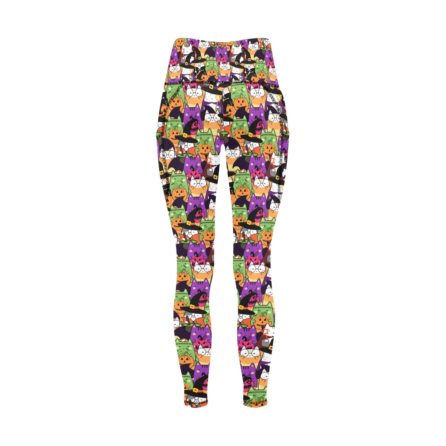 Halloween Cats Women's Leggings with Pockets