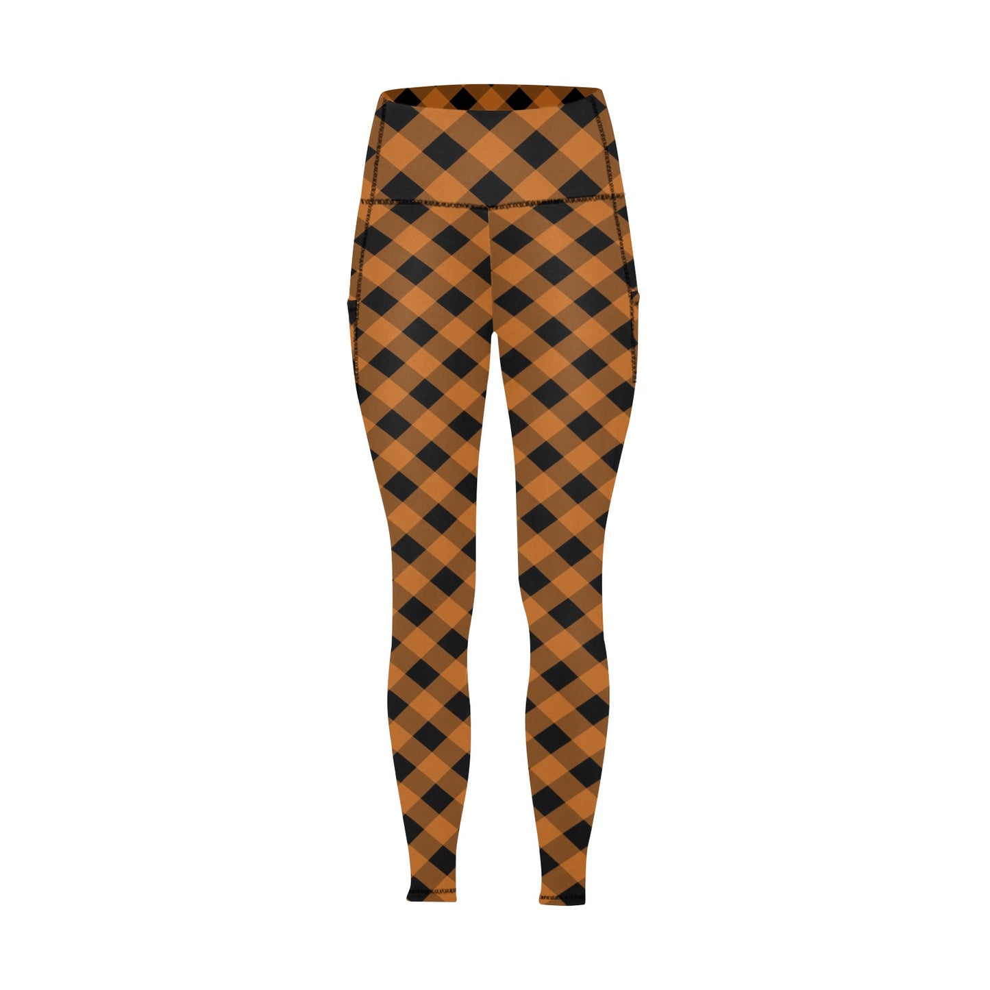 Halloween-Plaid Women's Leggings with Pockets