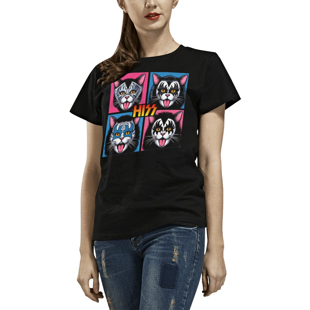 Cat Hiss T-Shirt for Women (USA Size)