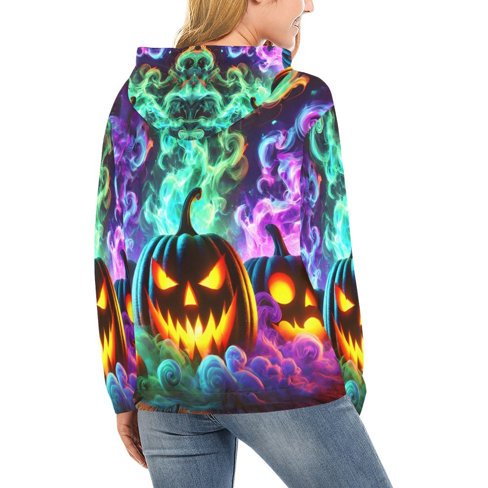 Colorful Pumpkins Hoodie for Women (USA Size)