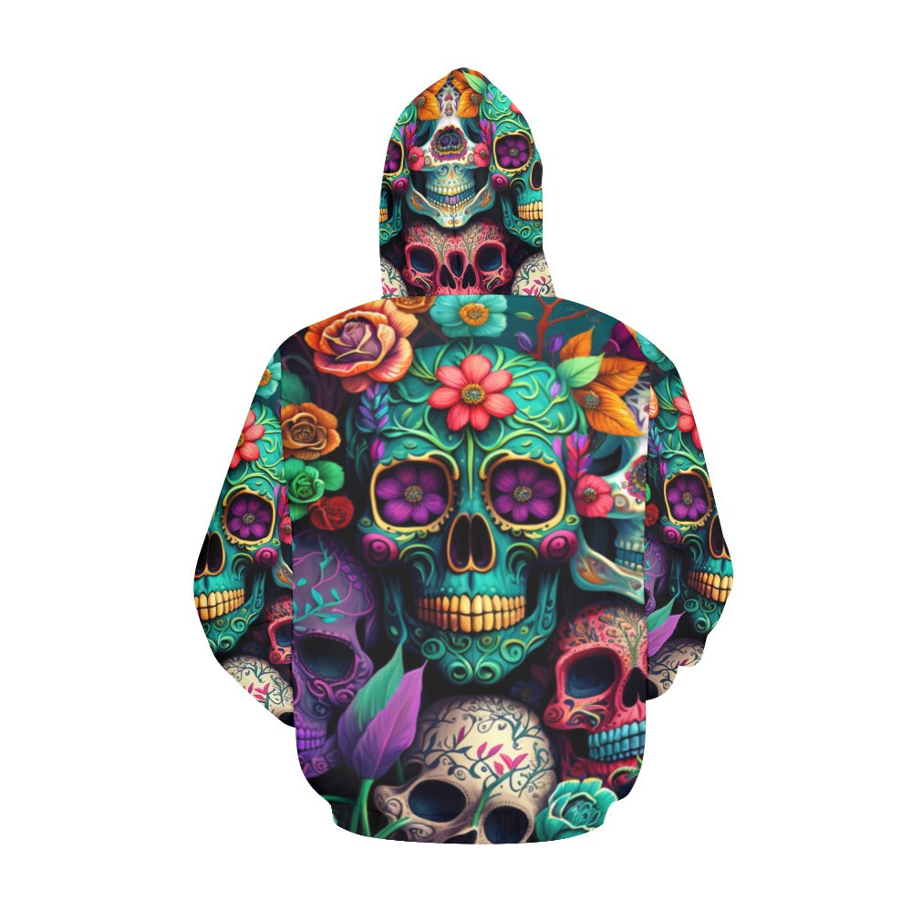 Colorful Skeleton Collage Hoodie for Women (USA Size)