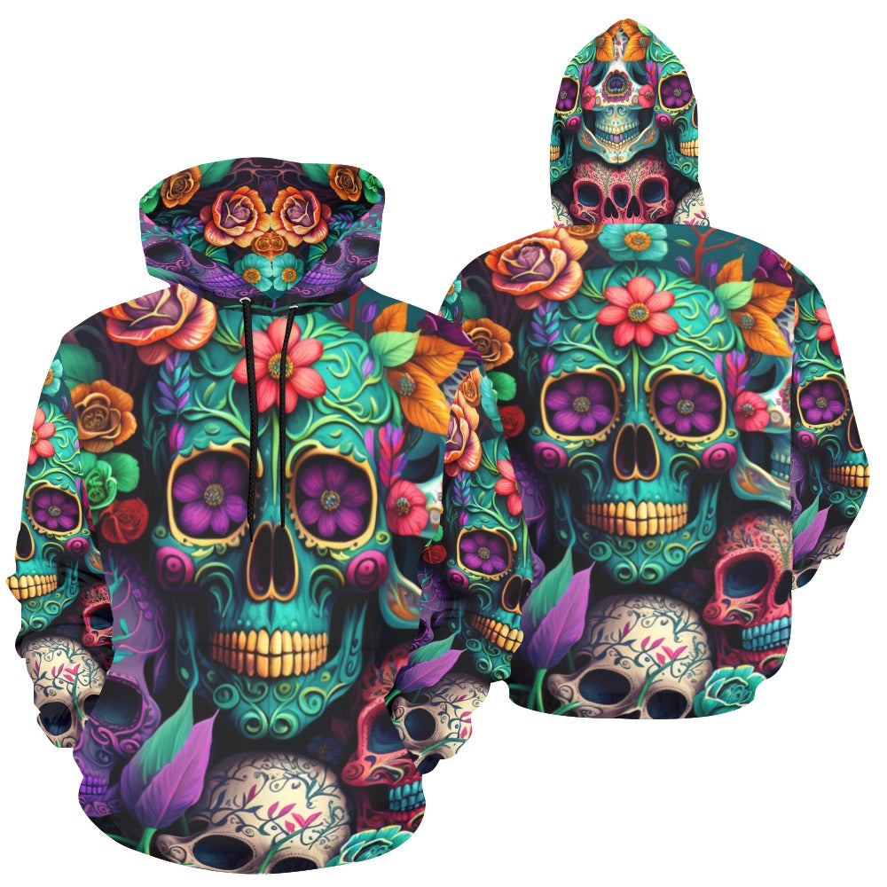Colorful Skeleton Collage Hoodie for Women (USA Size)