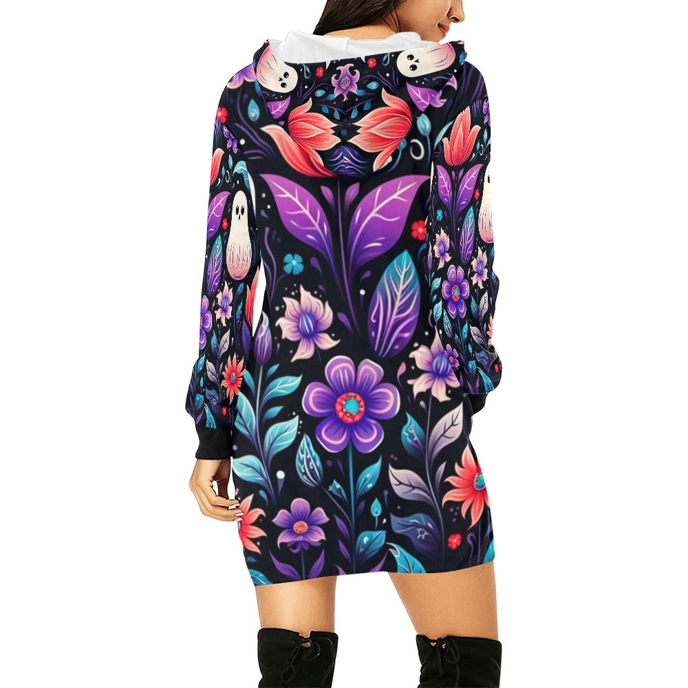 Halloween Boho Hoodie Mini Dress