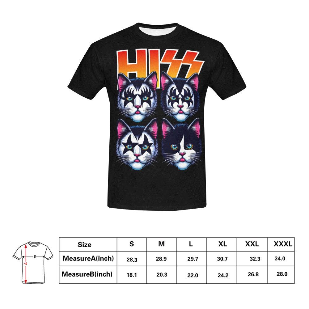 Cat Hiss T-Shirt for Men (USA Size)