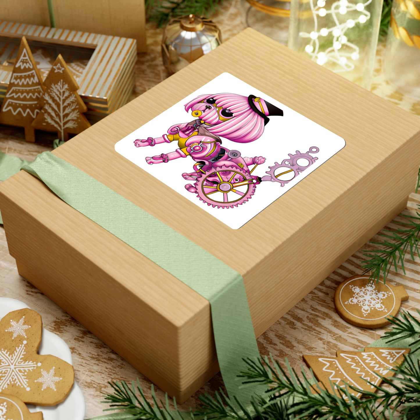 Pink Dog Steampunk Costume Stickers