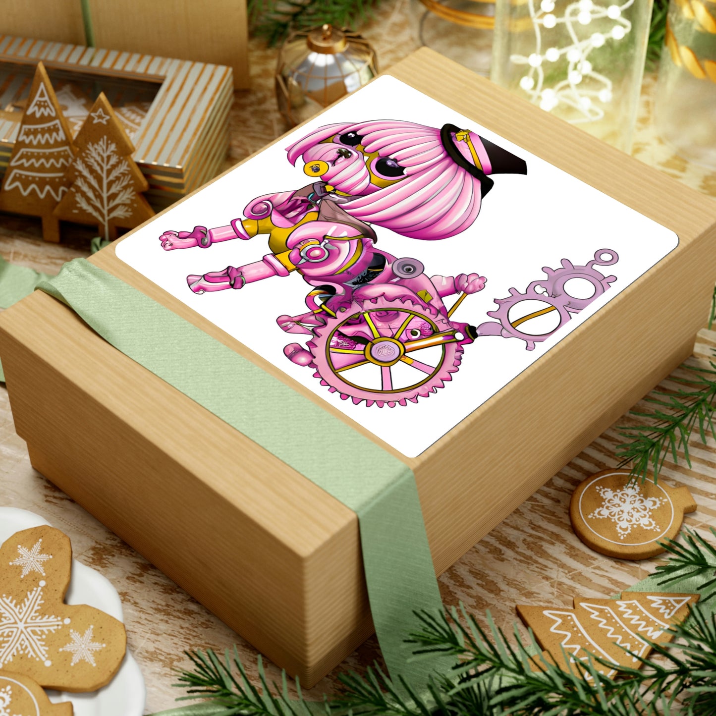 Pink Dog Steampunk Costume Stickers