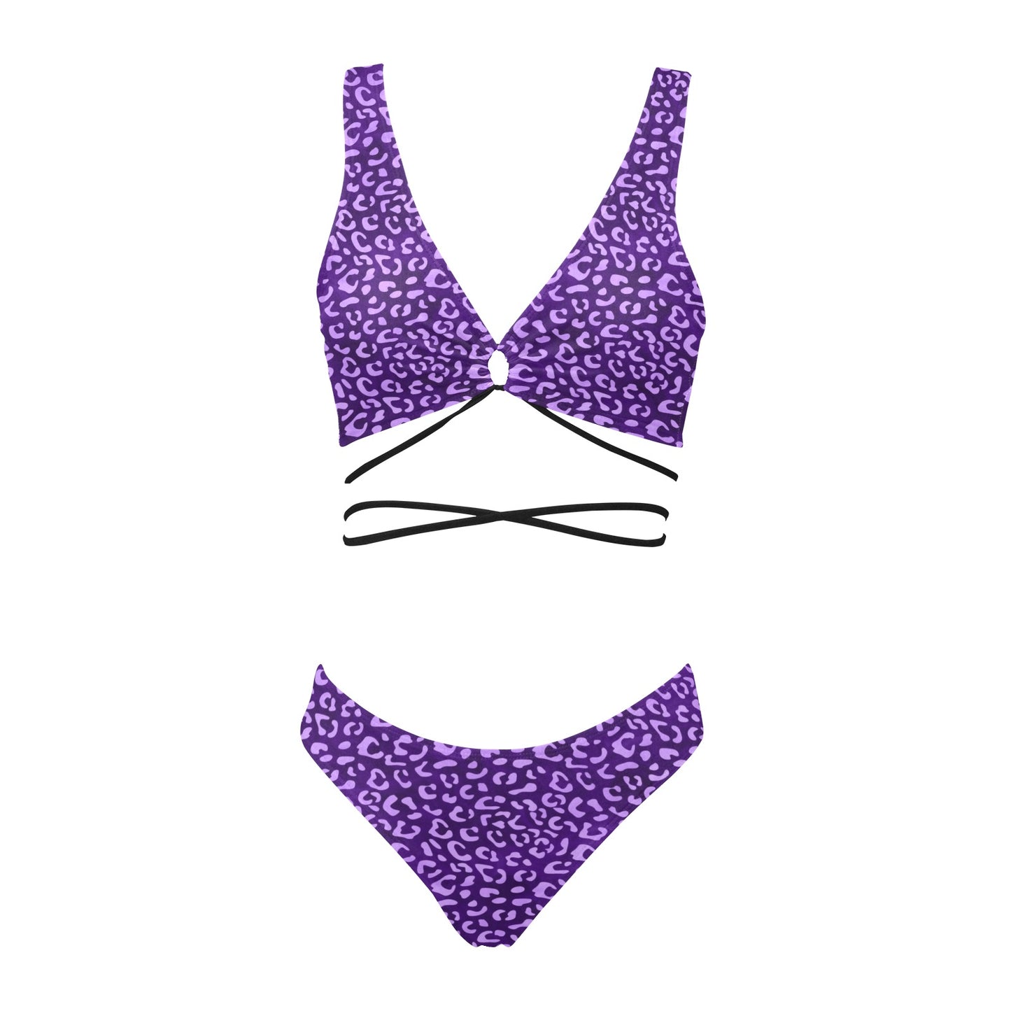 PurpleLeopard2 Cross String Bikini Set