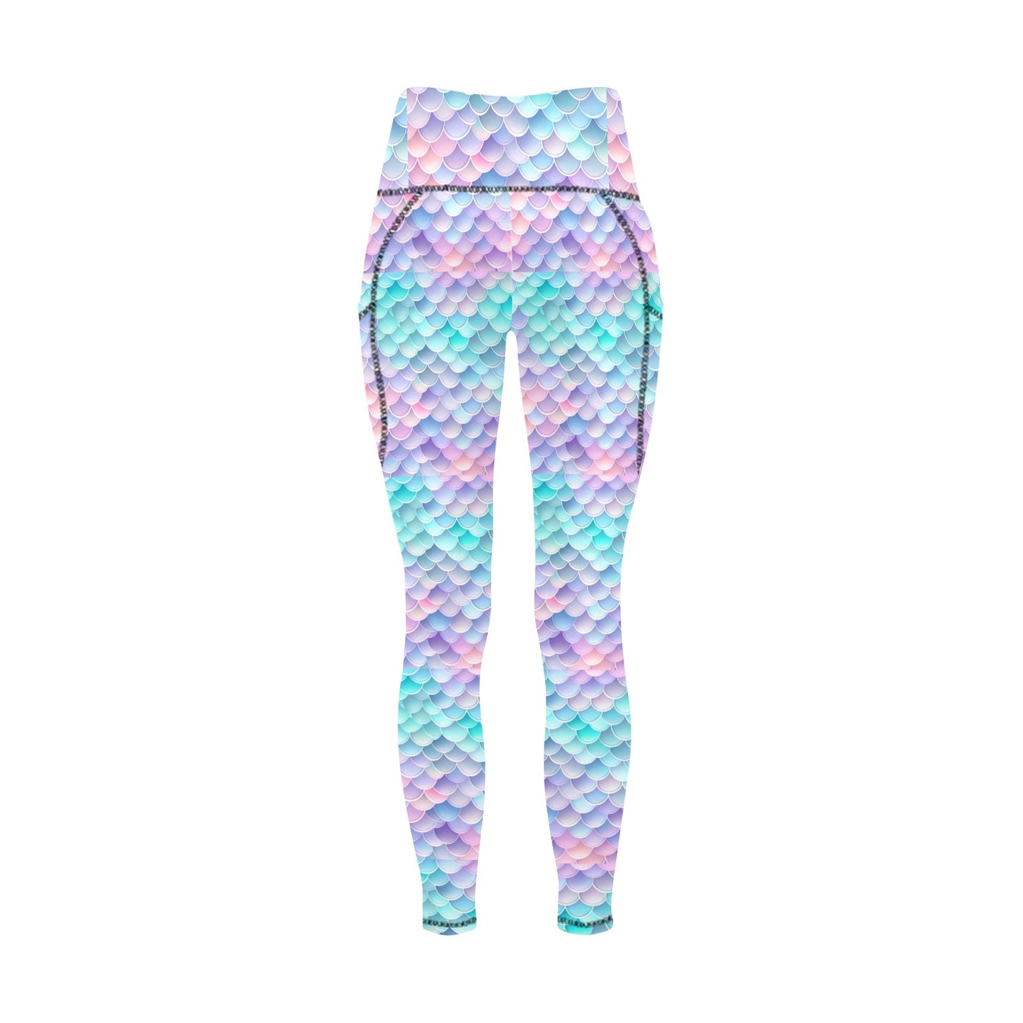 Pastel Mermaid Tail Women's  Leggings with Pockets