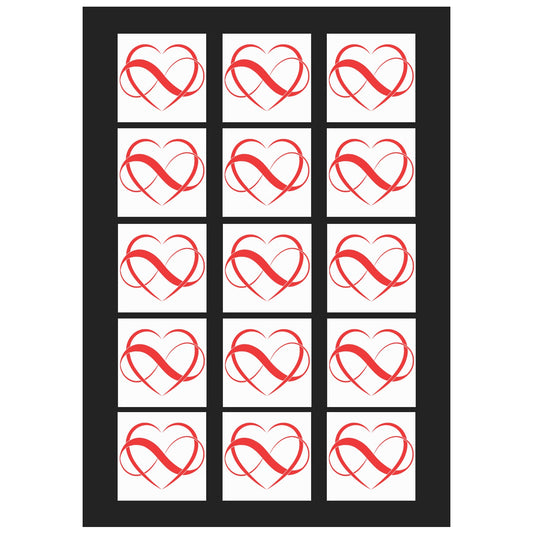 Love Infinity Heart Temporary Tattoo 15 pieces